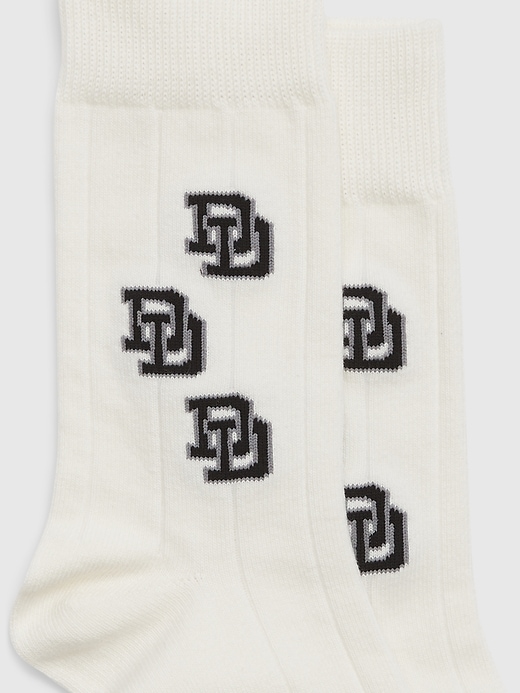 2 of 8 showing, with the color off white of product GAP × DAP Logo Crew Socks