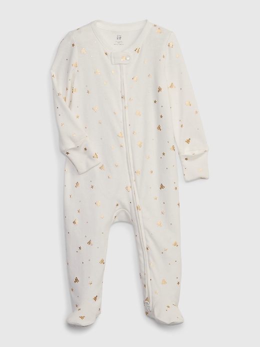 1 of 8 showing, with the color new off white star of product Baby Brannan Bear Footed One-Piece