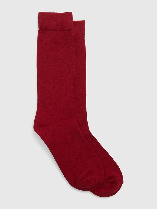 1 of 8 showing, with the color sled of product CashSoft Crew Socks