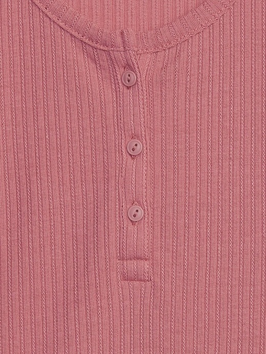 2 of 8 showing, with the color rosetta pink of product Kids Recycled Pointelle PJ T-Shirt