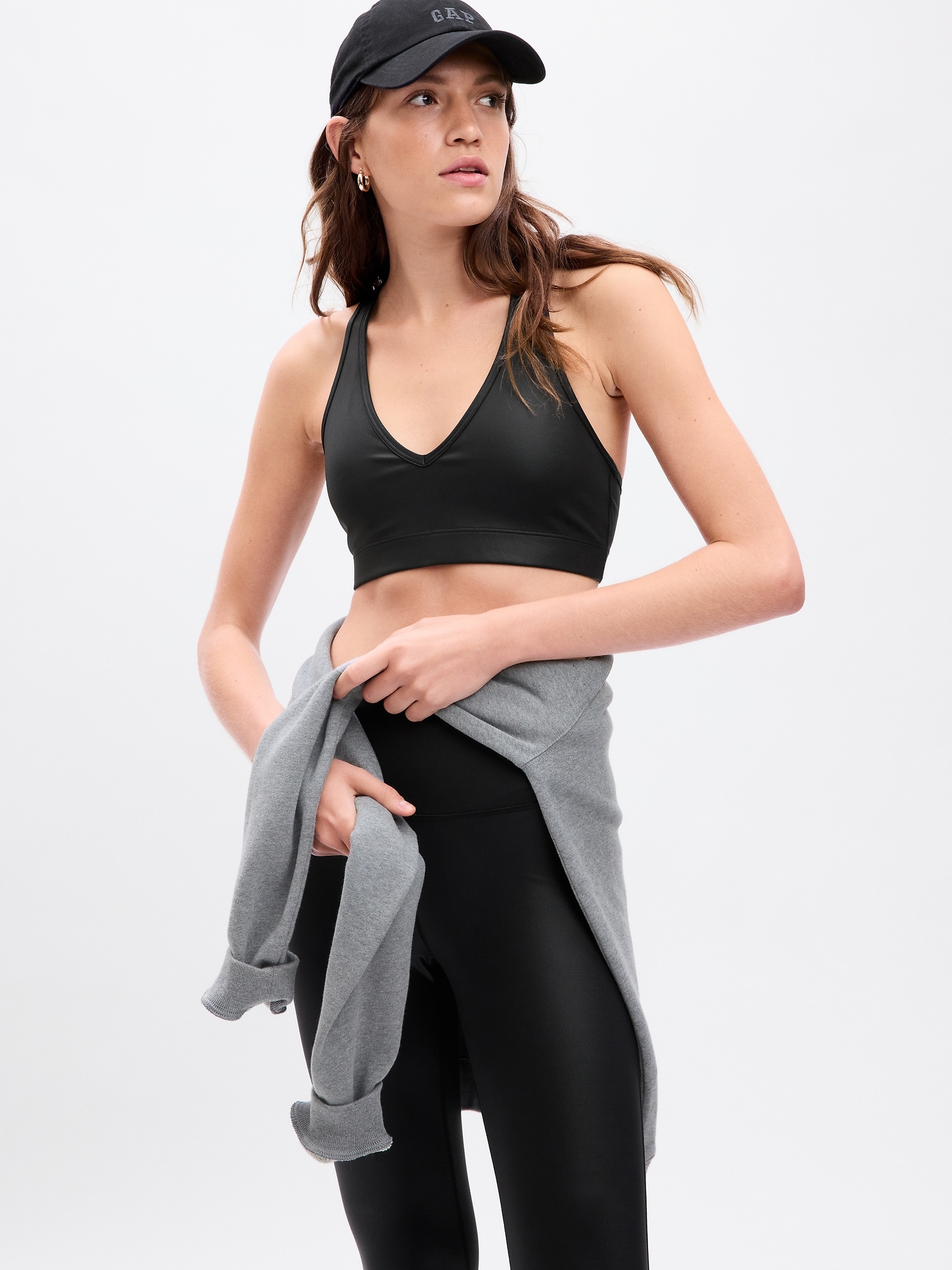 Buy Gap Black Fit Power Low Impact Ruched Sports Bra from Next Lithuania