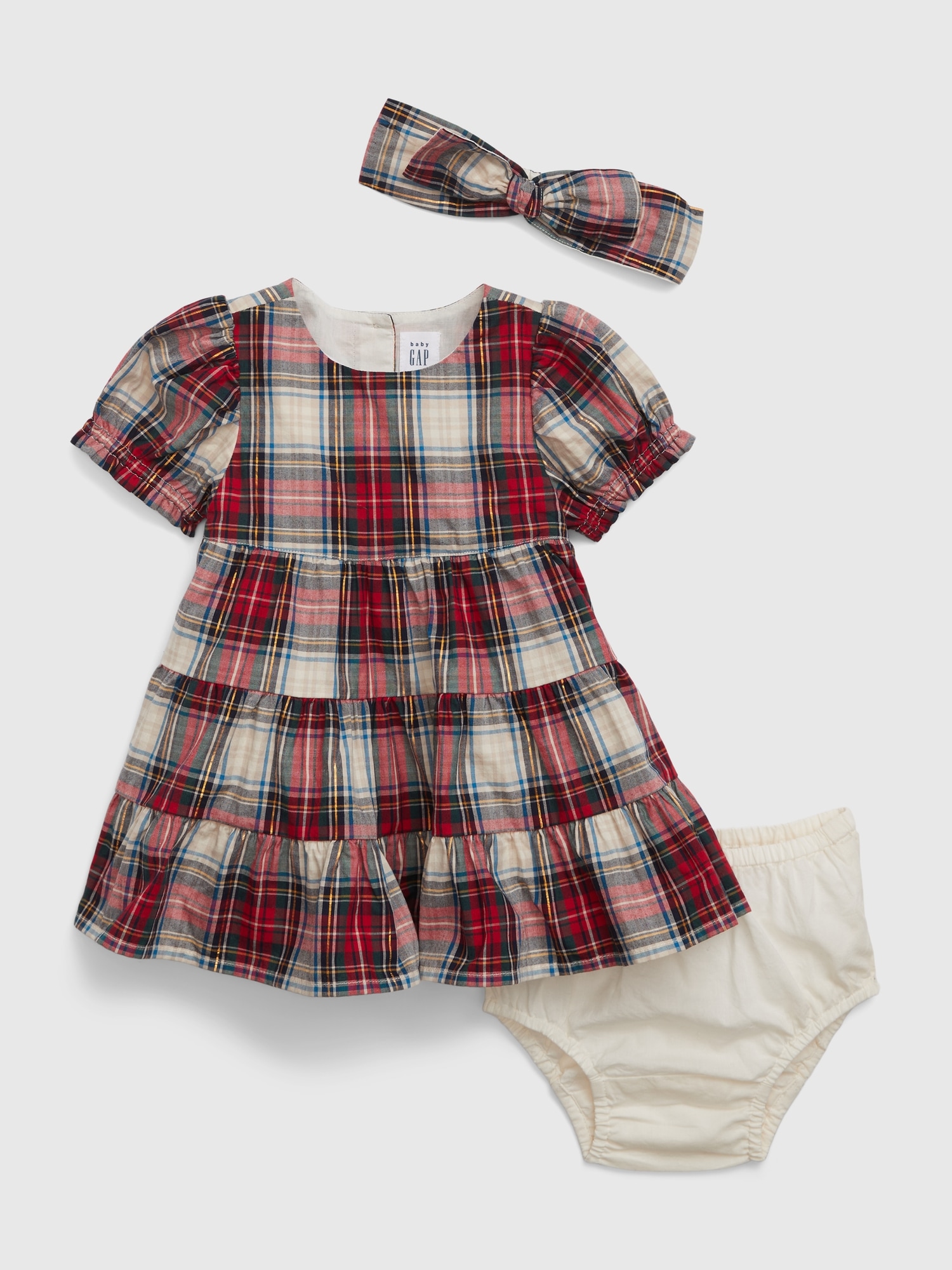 Baby Plaid Tiered Dress Set