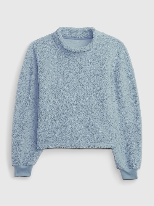 1 of 8 showing, with the color new england sky blue of product Kids Mockneck Sherpa Sweatshirt