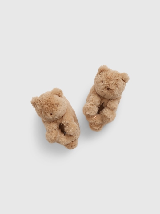 1 of 8 showing, with the color travertine brown of product Toddler Brannan Bear Slippers