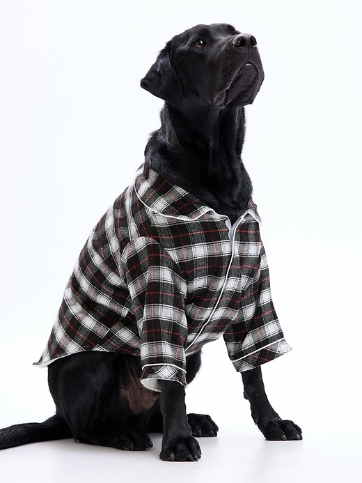1 of 8 showing, with the color black red white plaid of product Pet Pajamas