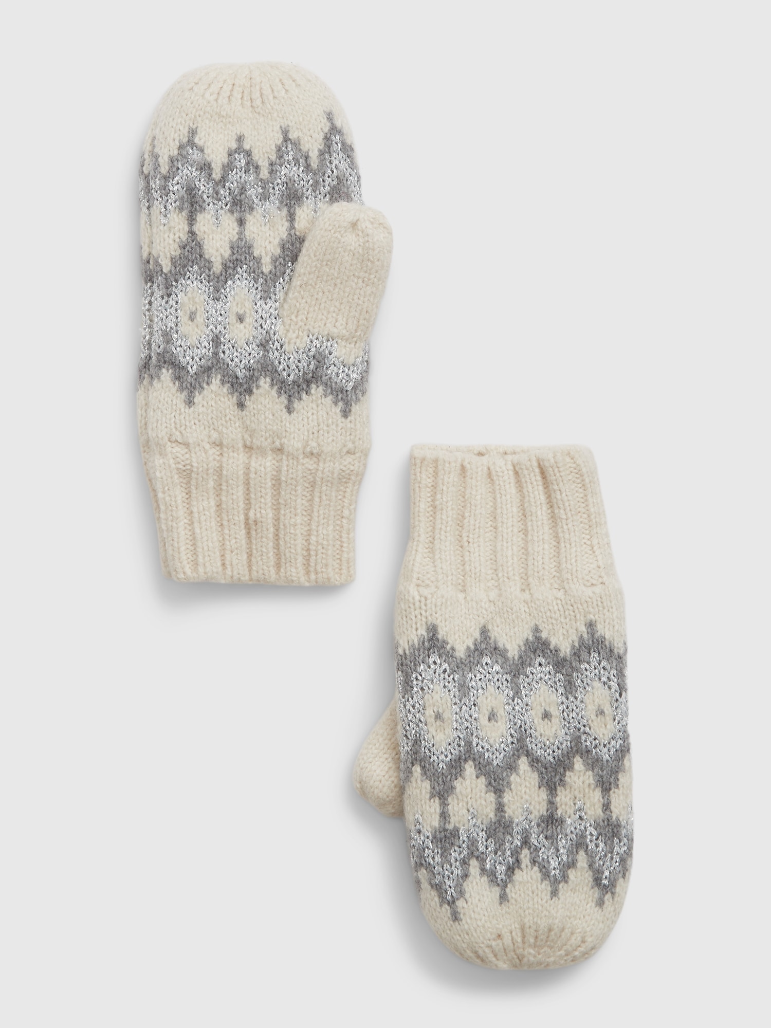 Gap Babies' Toddler Cashsoft Fair Isle Mittens In Fairisle Grey