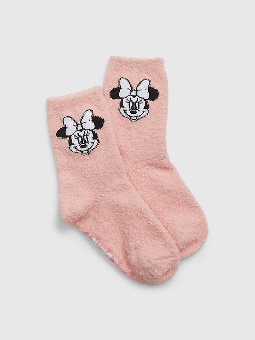 1 of 8 showing, with the color minnie mouse pink of product GapKids &#124 Disney Recycled Minnie Mouse Fuzzy Socks