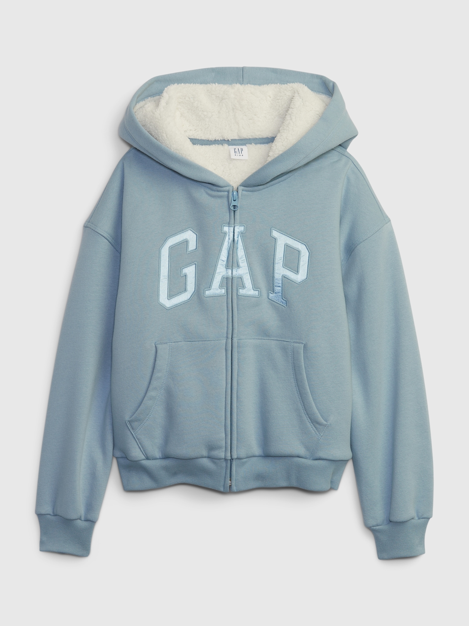 Gap Kids Sherpa-Lined Logo Hoodie