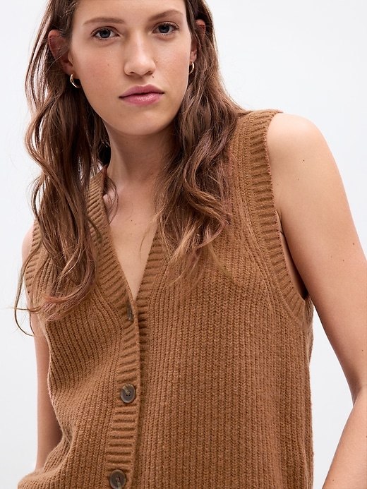 Image number 3 showing, CashSoft Rib Sweater Vest