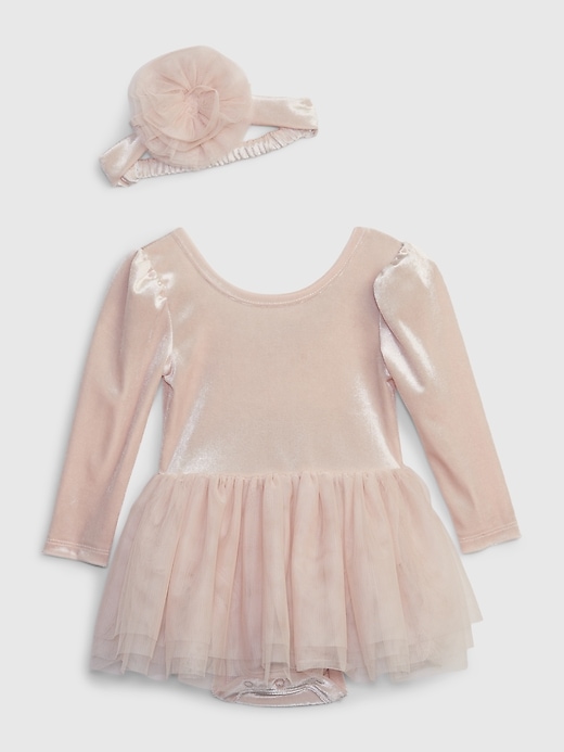 Image number 4 showing, Baby Velvet Tulle Dress Set