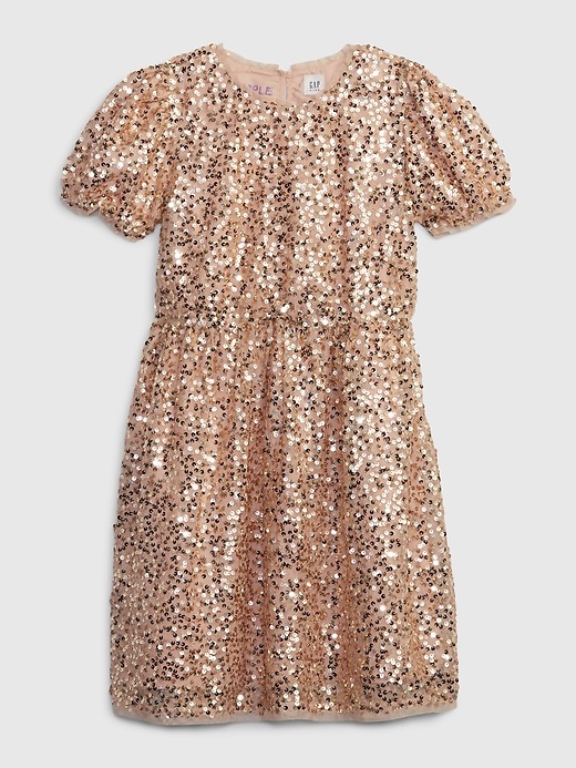 Kids Puff Sleeve Sequin Dress | Gap