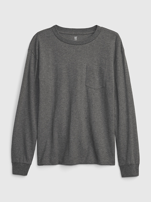 1 of 8 showing, with the color charcoal heather of product Boys Pocket T-Shirt