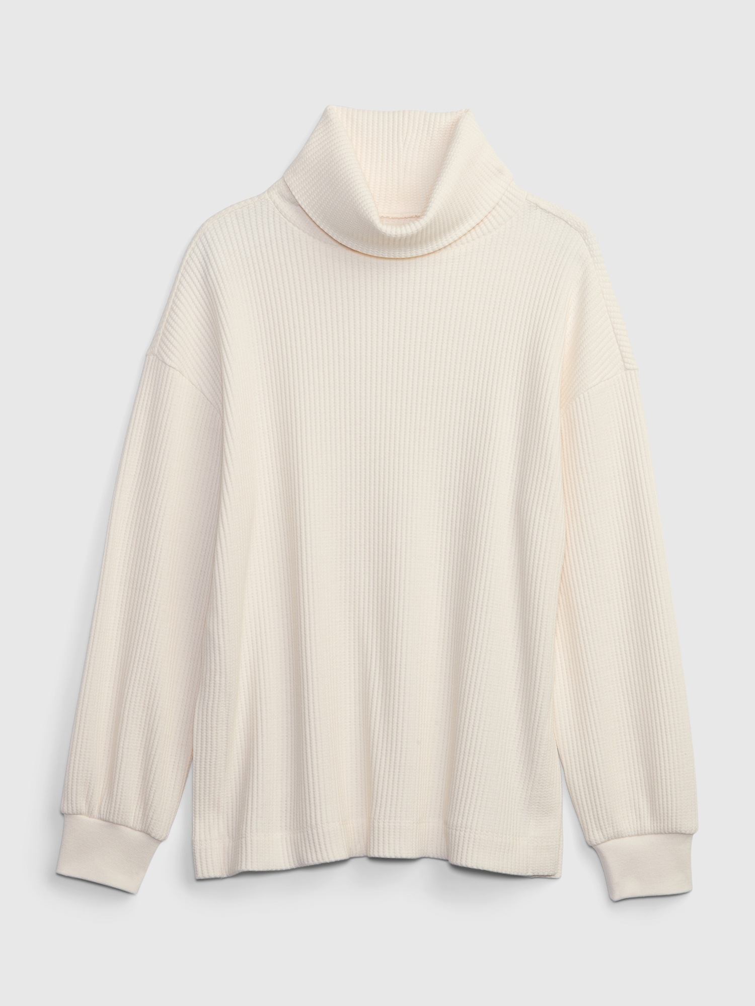 24 7 Split Hem Waffle Turtleneck T Shirt Gap