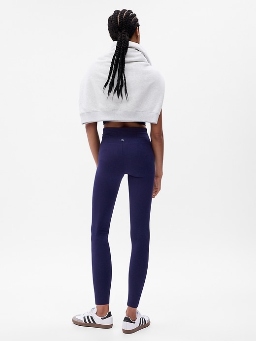 2 of 8 showing, with the color navy blue of product GapFit Brushed Tech Jersey Leggings