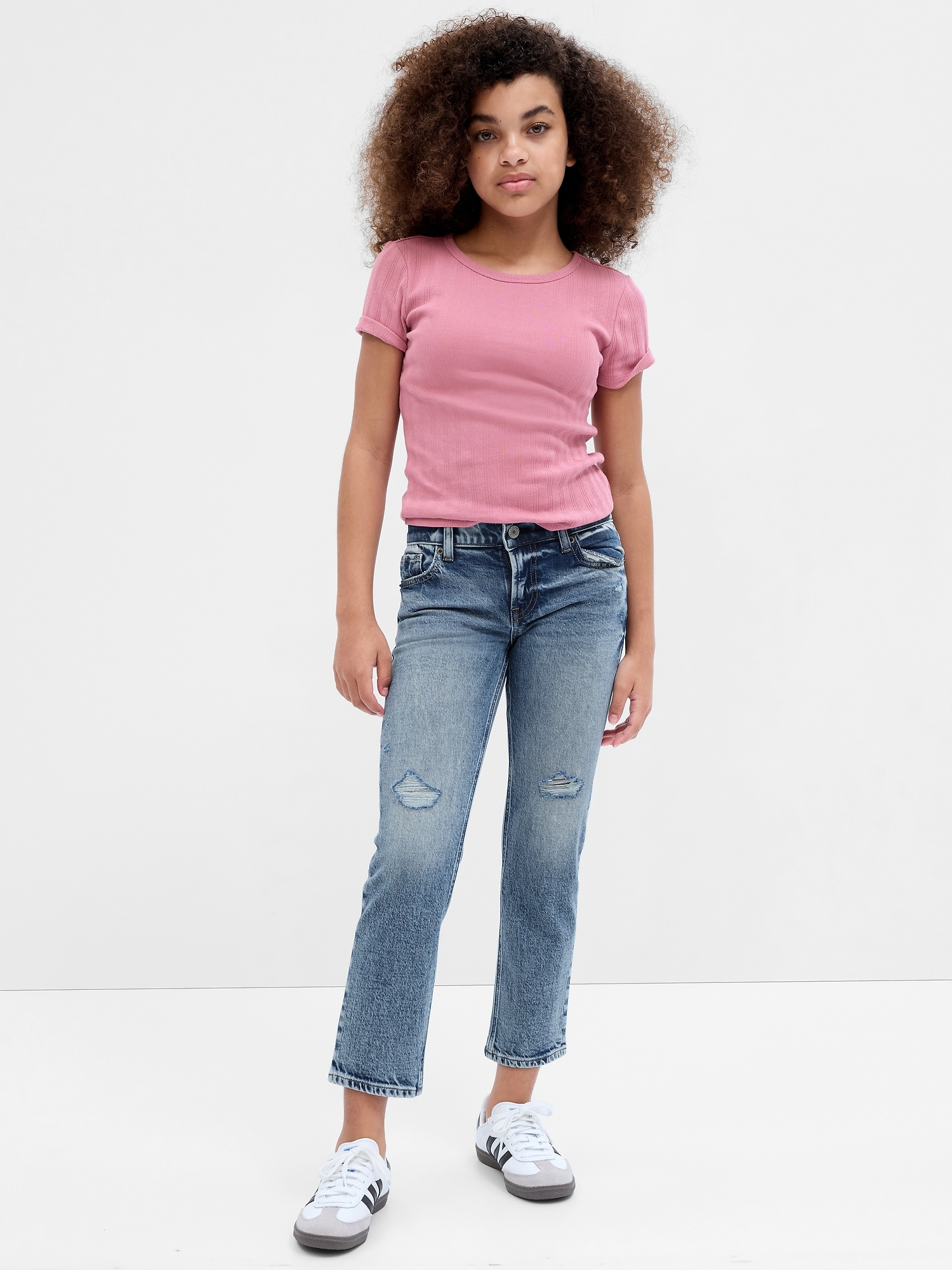 Kids Mid Rise 90s Straight Jeans