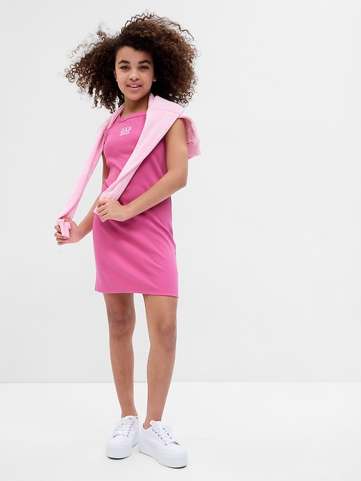 Image number 1 showing, Gap &#215 Barbie&#153 Kids Arch Logo Rib Tank Dress
