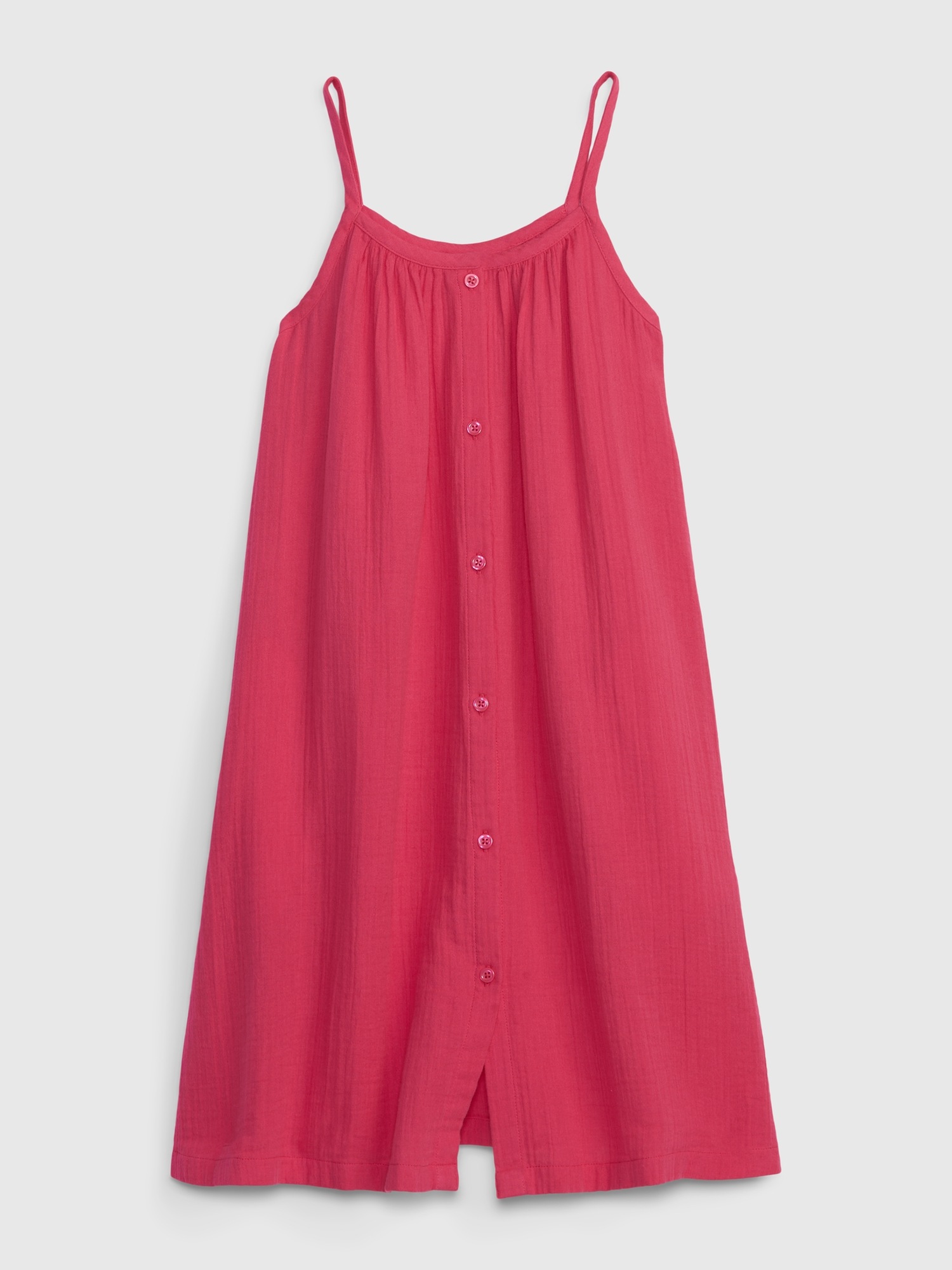 Kids Crinkle Gauze Button Front Dress Gap