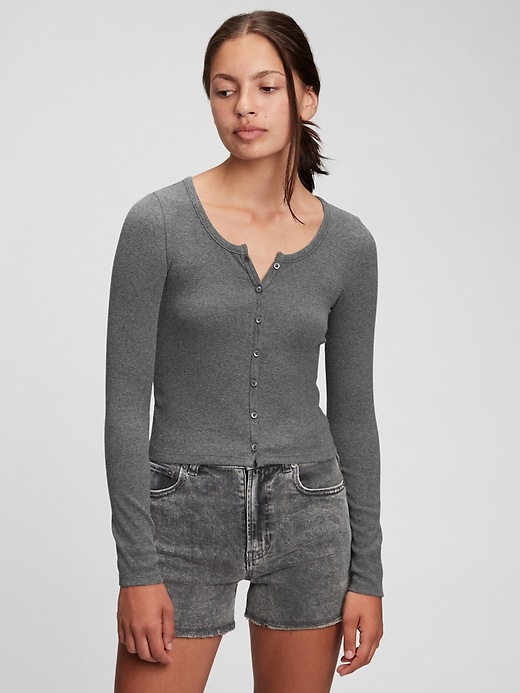 View large product image 1 of 2. Teen Rib Cardigan