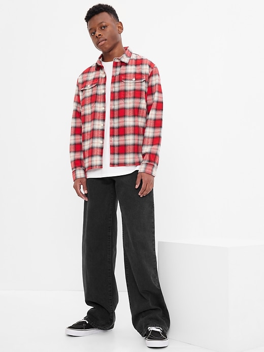 1 of 8 showing, with the color black wash of product Teen Loose Jeans