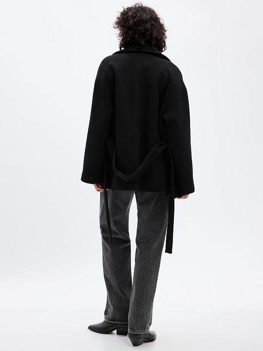 Image number 2 showing, Wool Short Wrap Coat