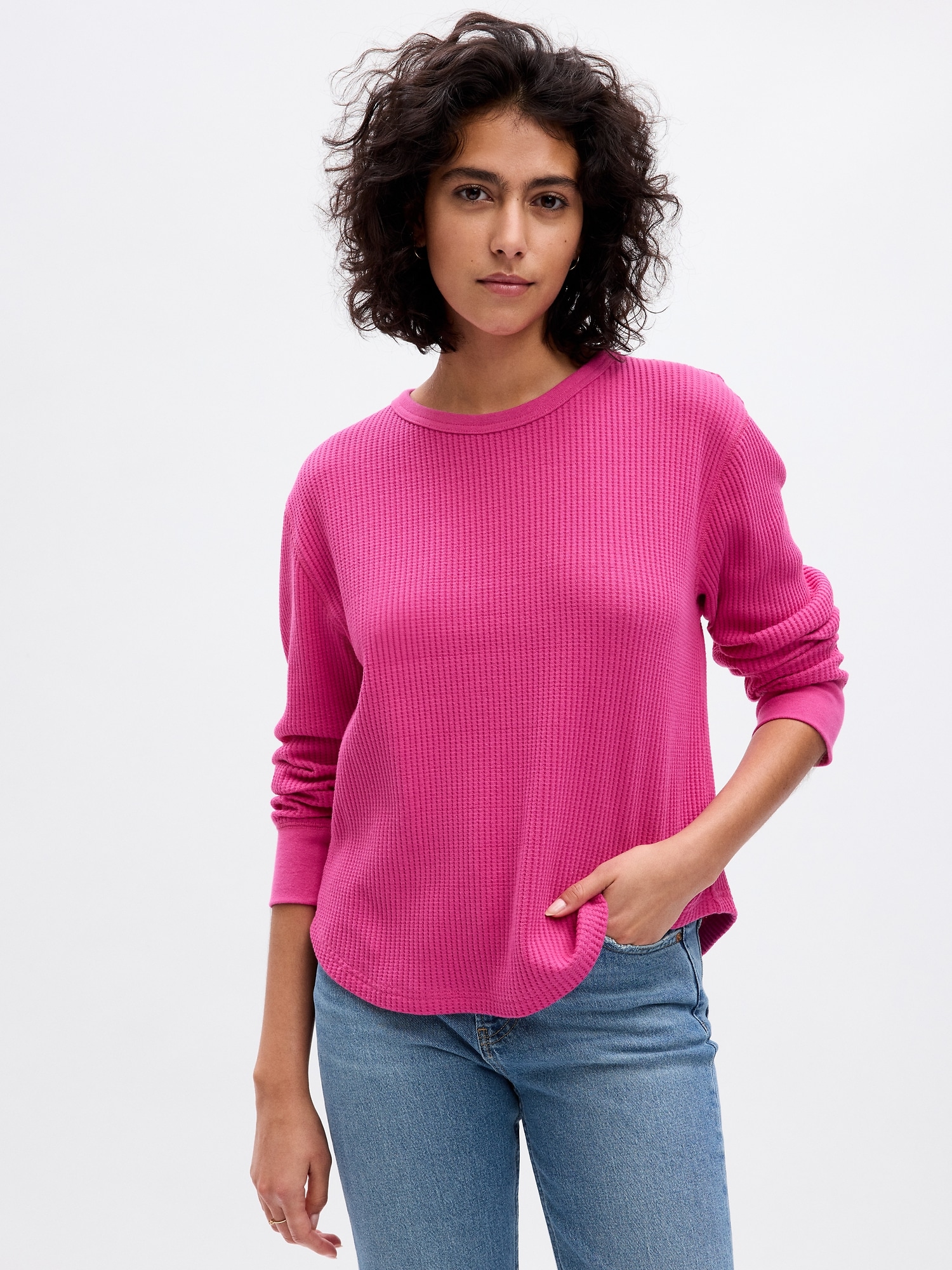 Waffle crewneck t shirt gap