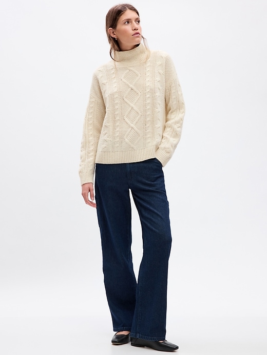 Image number 5 showing, Cable-Knit Turtleneck Sweater