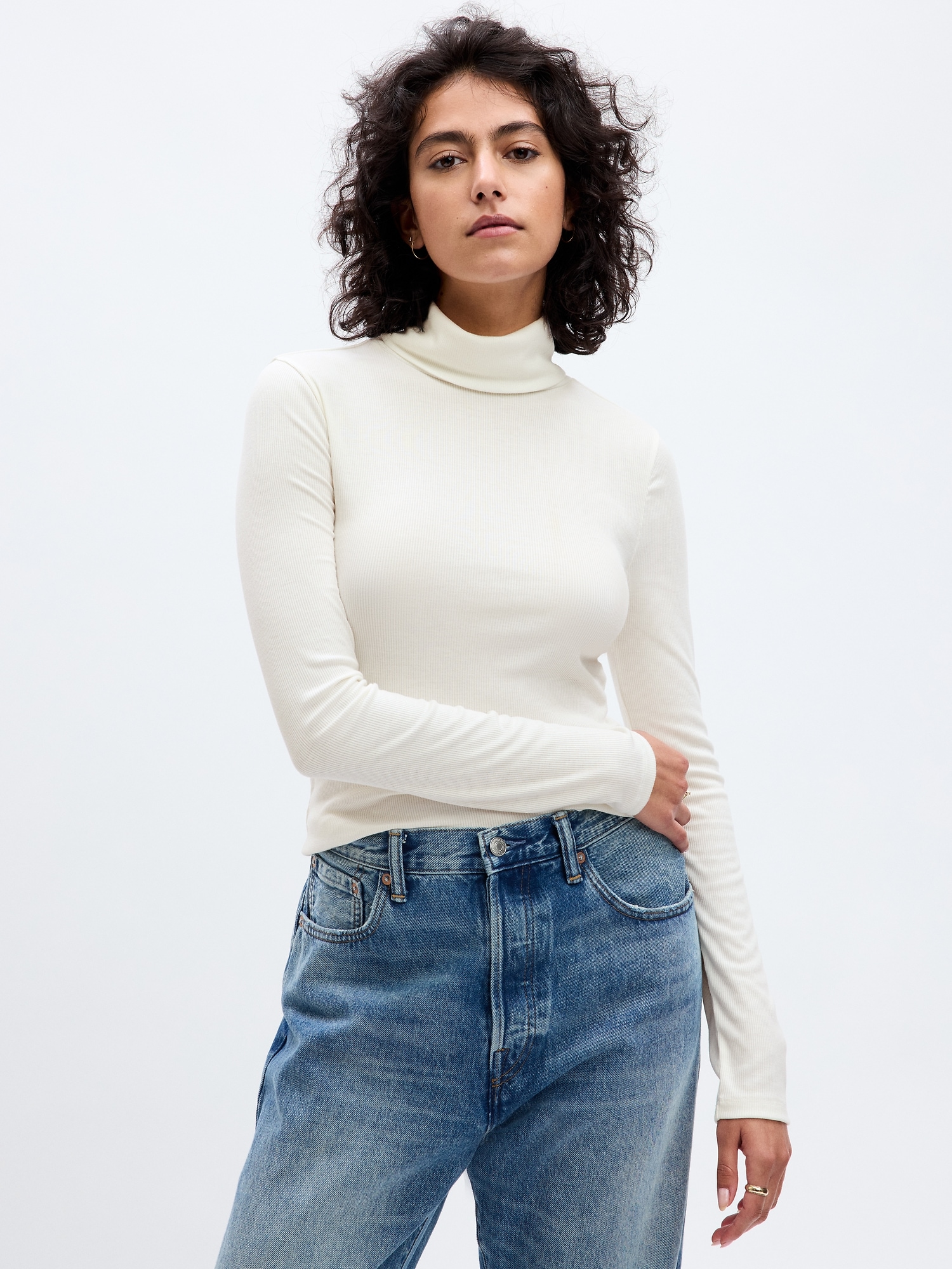 Mini Rib Turtleneck T-Shirt