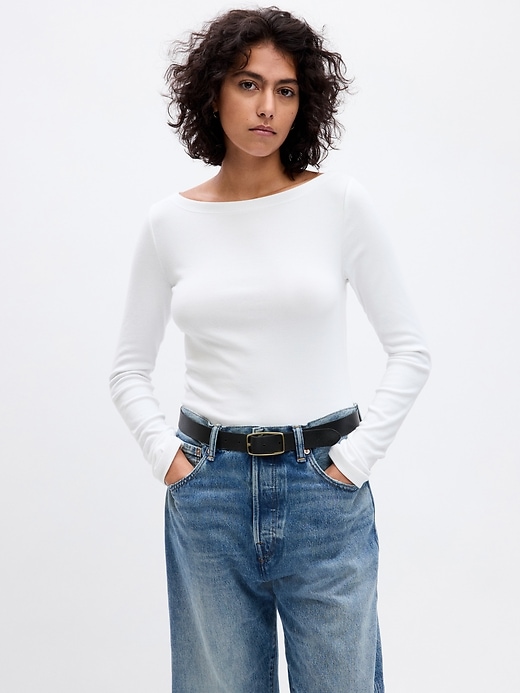 Image number 4 showing, Modern Boatneck T-Shirt