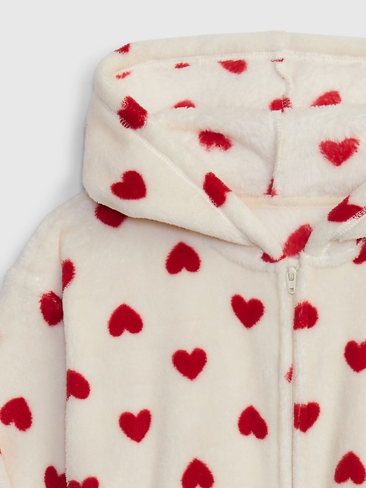 2 of 8 showing, with the color red heart white of product Kids Recycled Print PJ One-Piece