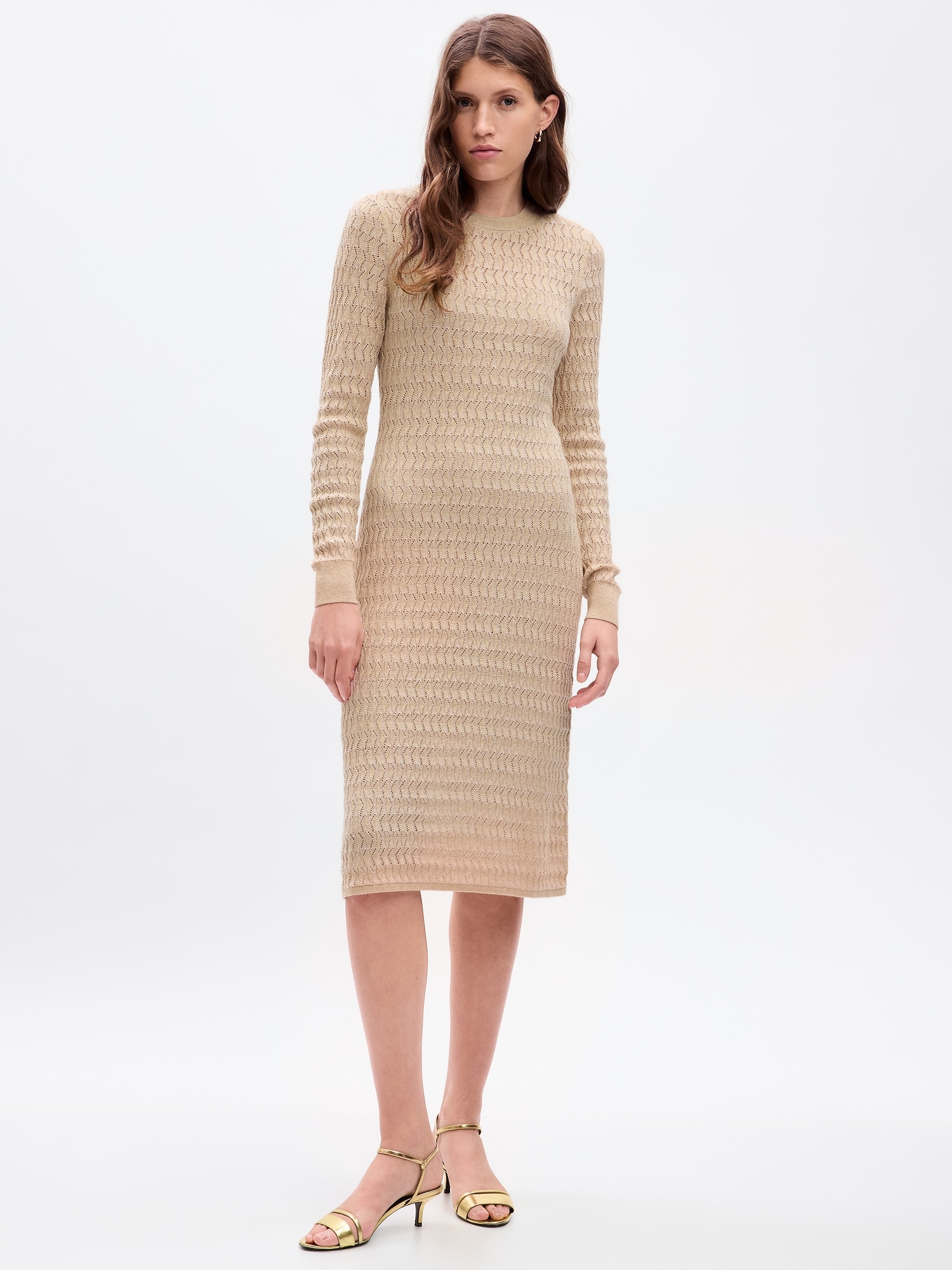 Gap Textured Midi Sweater Dress