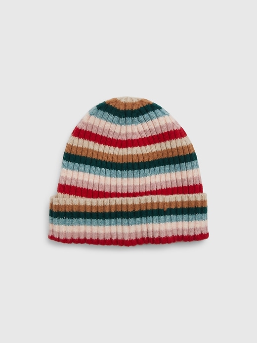1 of 8 showing, with the color happy multi stripe of product CashSoft Rib Beanie