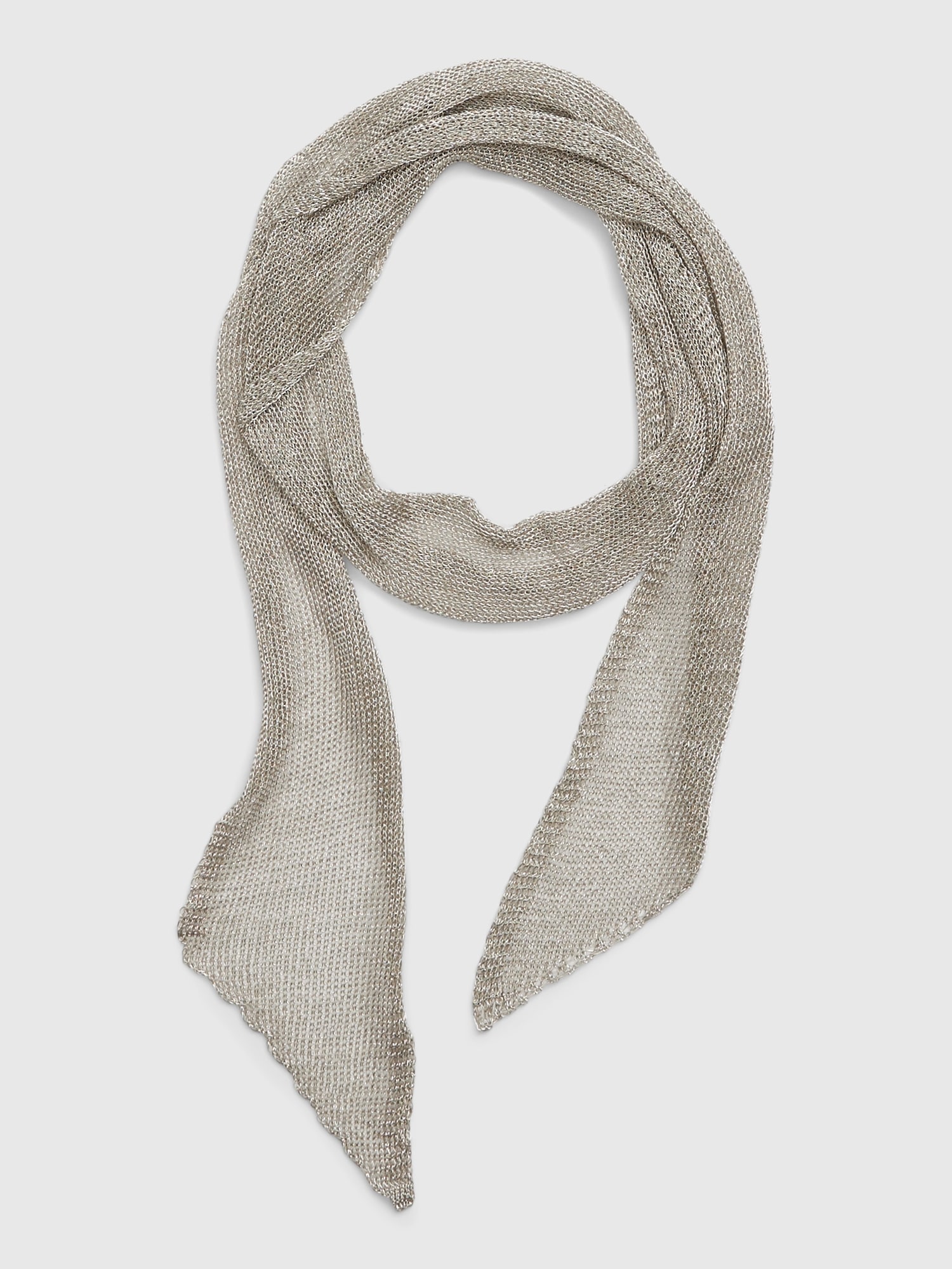 Silver Mesh Fringed Scarf with Metallic Threads — Scarves and More