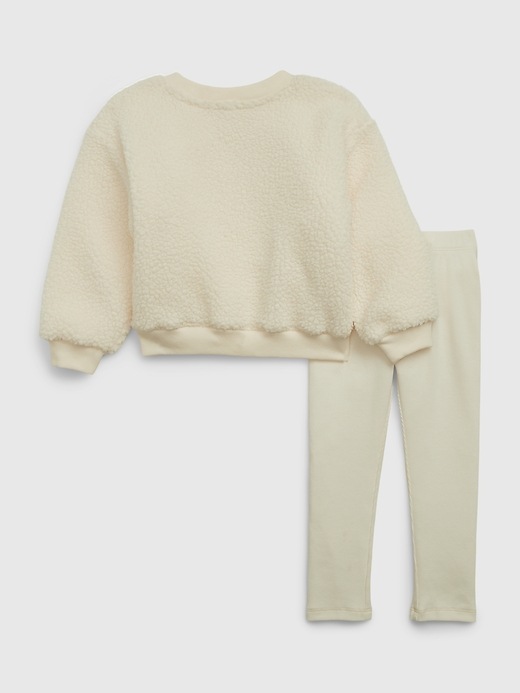 2 of 8 showing, with the color ivory frost beige of product Toddler Sherpa Sweat Set