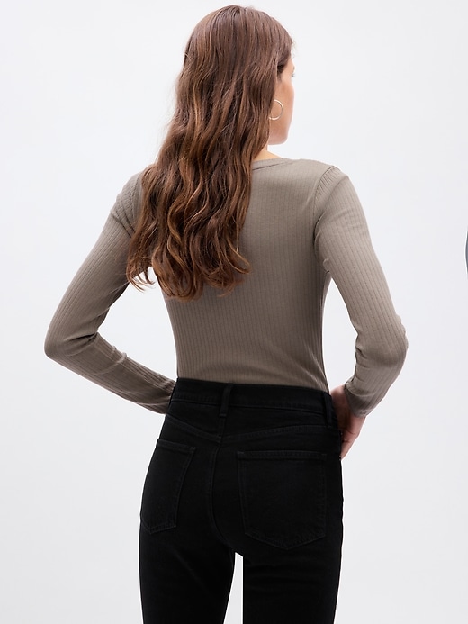 Image number 2 showing, Modern Rib Henley Bodysuit