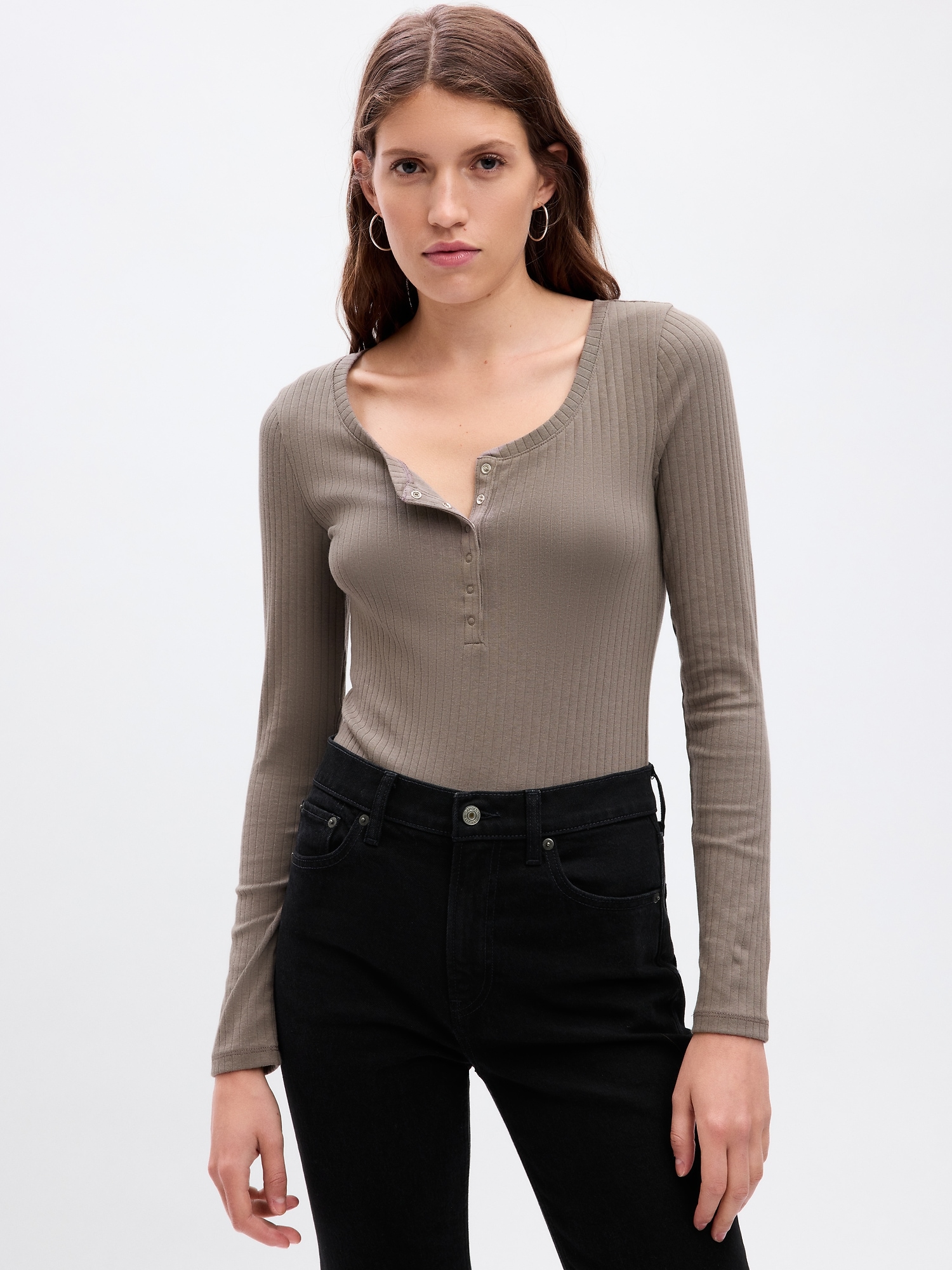 Gap Modern Rib Henley Bodysuit