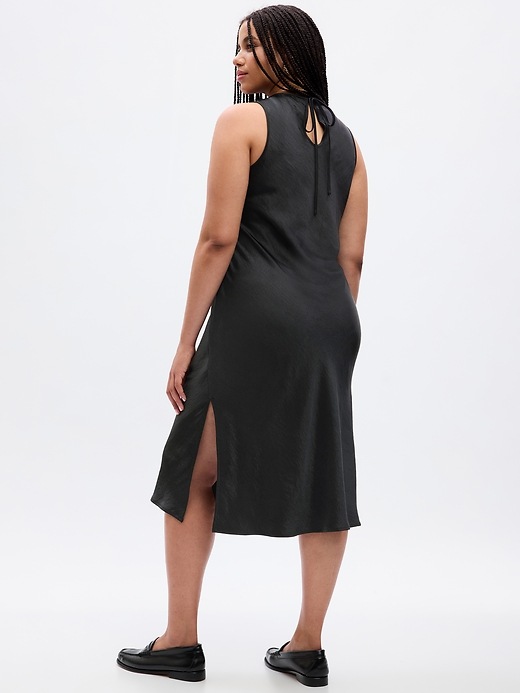 gap satin high neck midi dress Satin High-Neck Midi Dress