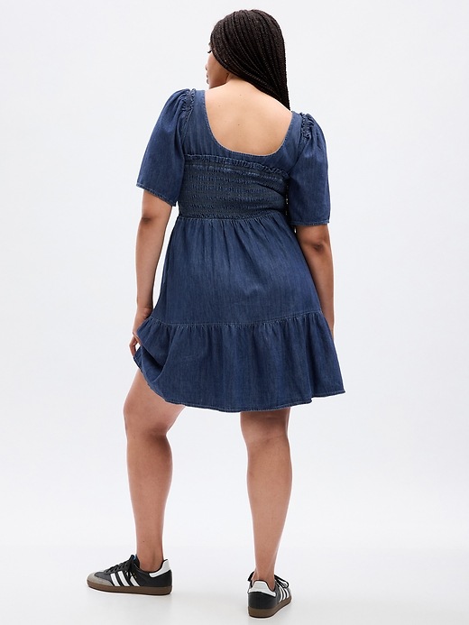 gap denim smocked mini dress Denim Smocked Mini Dress