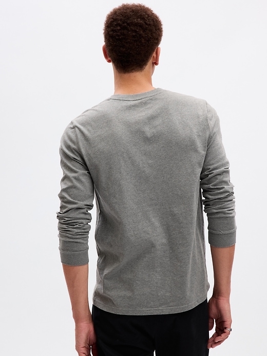 2 of 8 showing, with the color heather grey of product Henley T-Shirt