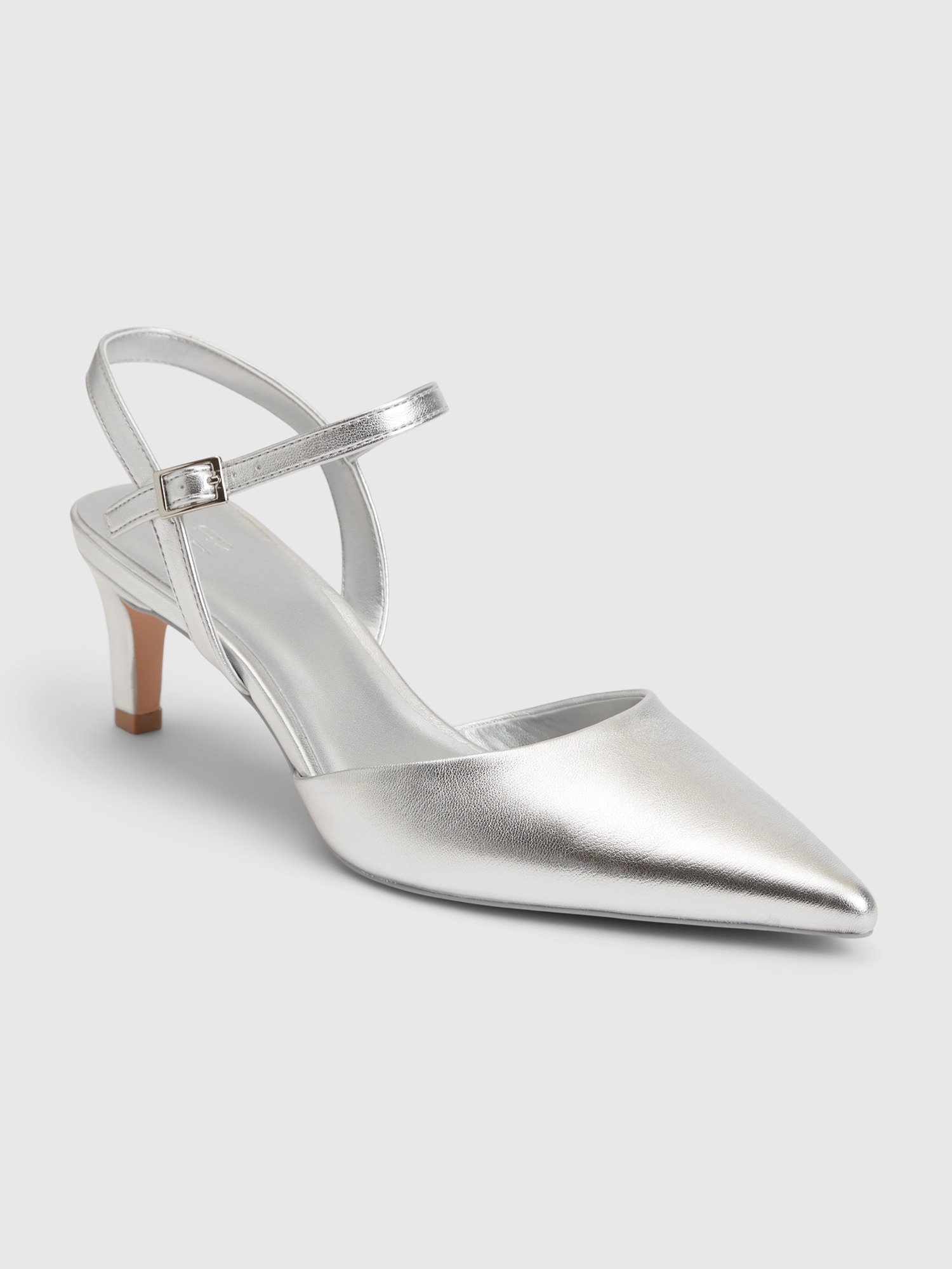 Gap Metallic Pointy Heels In Silver