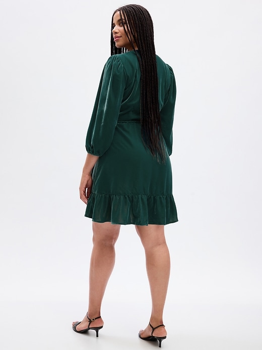 slim fit dress slacks Raven Crepe and Velvet Dress in Dark-Green – Rhea Costa main image 1