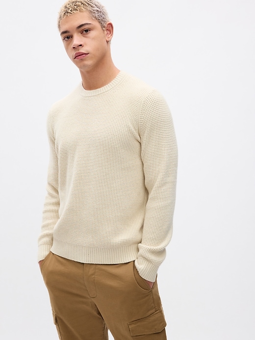1 of 8 showing, with the color chino of product CashSoft Crewneck Sweater