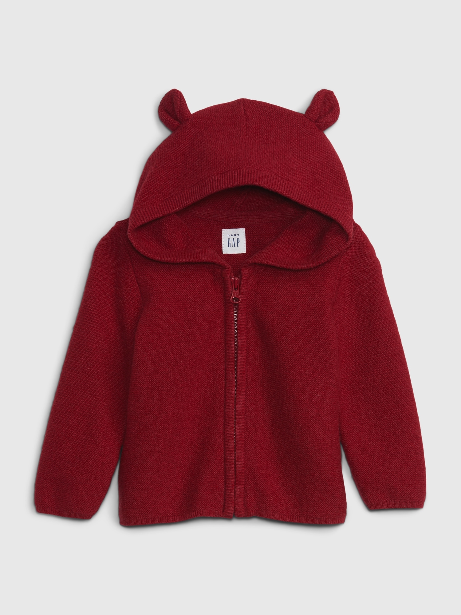 Gap Kids' Baby Cashsoft Zip Sweater In Sled Red