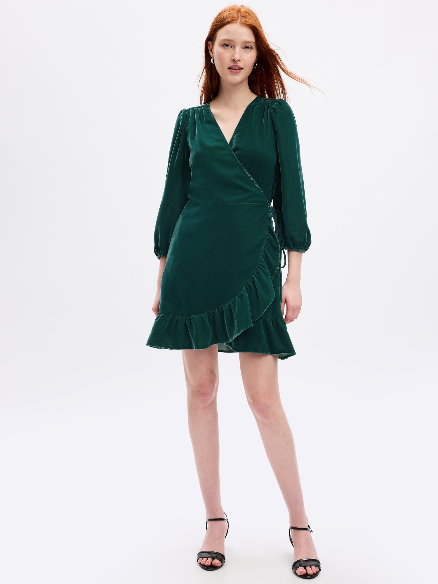 Gap Velvet Wrap Mini Dress