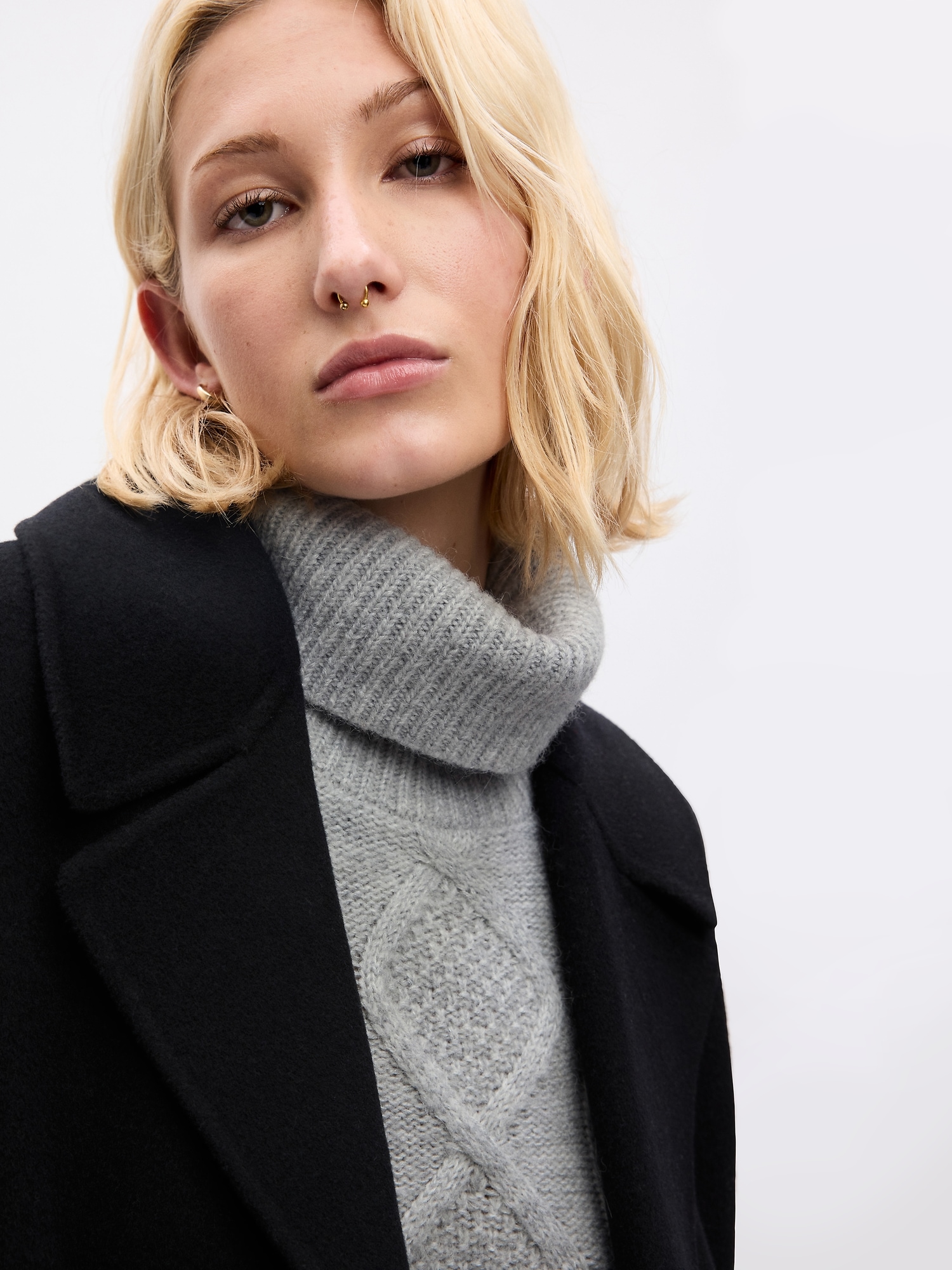 24 7 Split Hem Cable Knit Sweater Gap