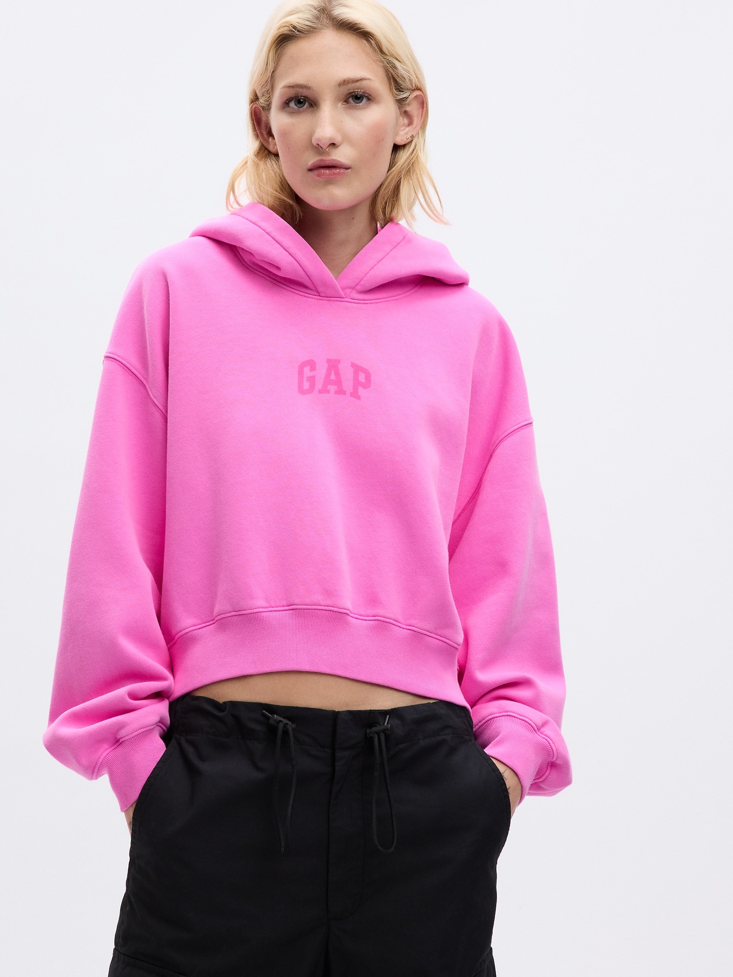 Arch Logo Cropped Hoodie Gap Arch Logo Cropped Hoodie Gap