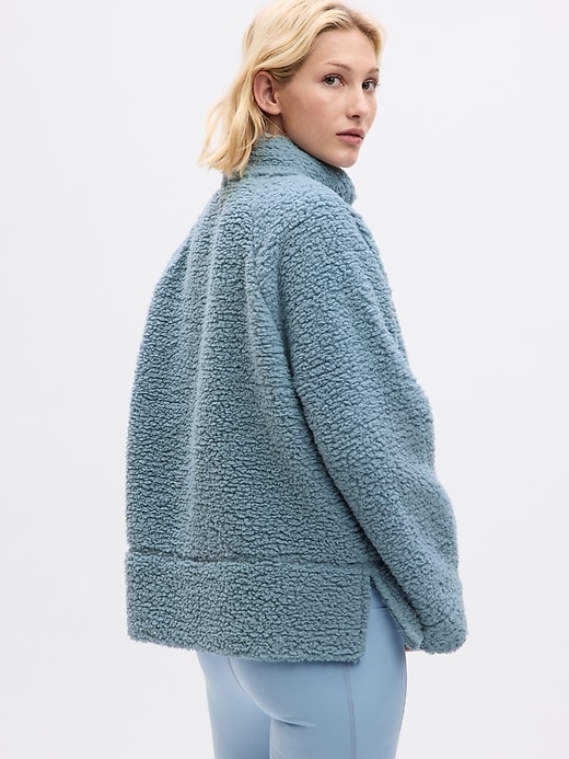 2 of 8 showing, with the color new england sky blue of product Mockneck Pullover Sherpa Sweatshirt