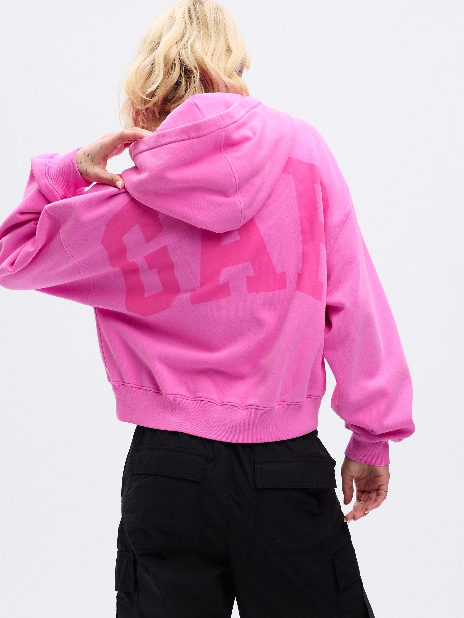 PROJECT GAP Arch Logo Cropped Hoodie | Gap