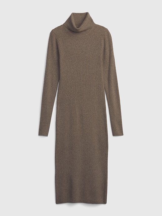 Image number 6 showing, Turtleneck Rib Midi Sweater Dress