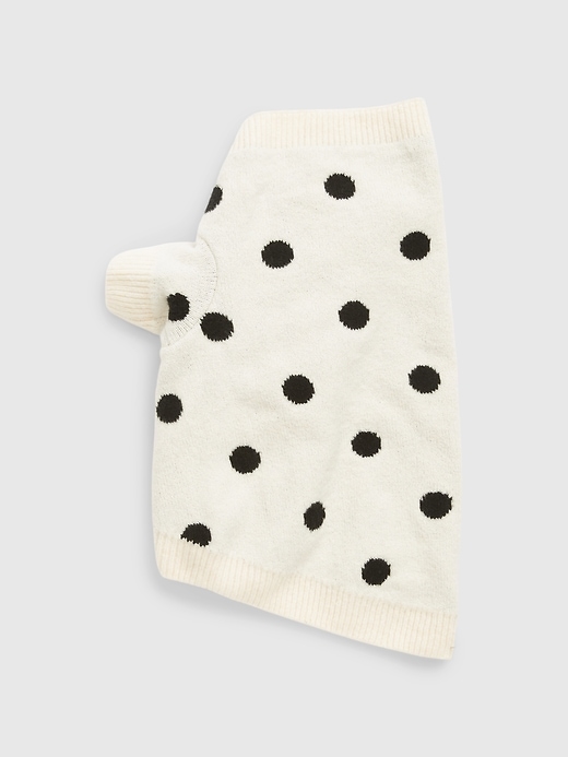 1 of 8 showing, with the color off white & black polka dot of product Pet CashSoft Sweater