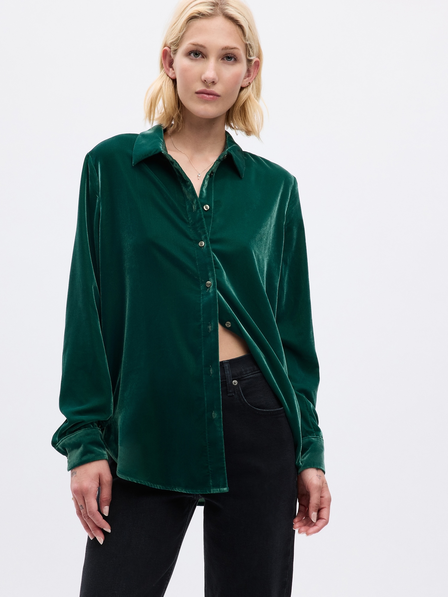 Gap Velvet Boyfriend Shirt